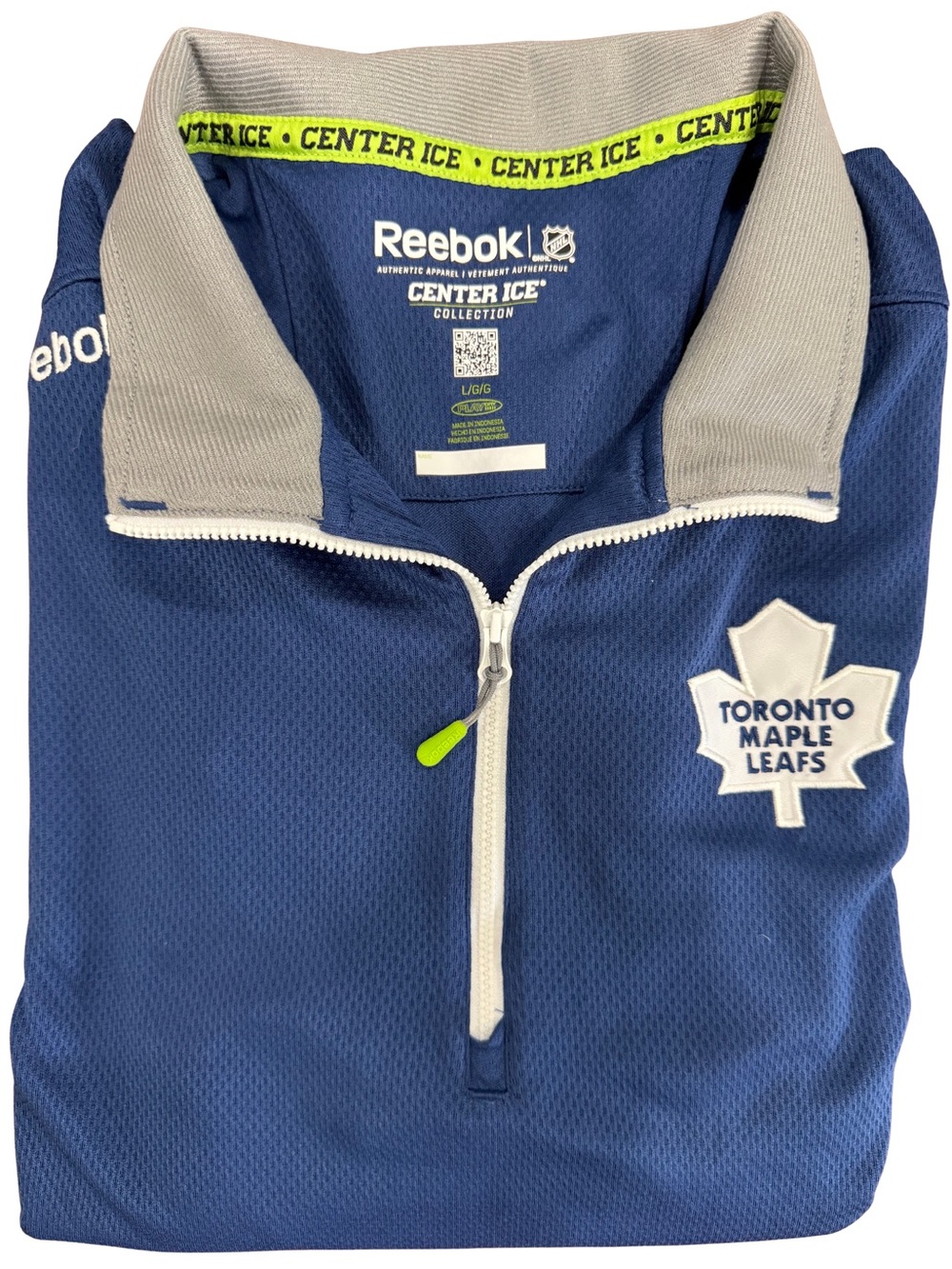 Reebok Toronto Maple Leafs NHL Center Ice 1/4 Zip Pullover Men’s Large